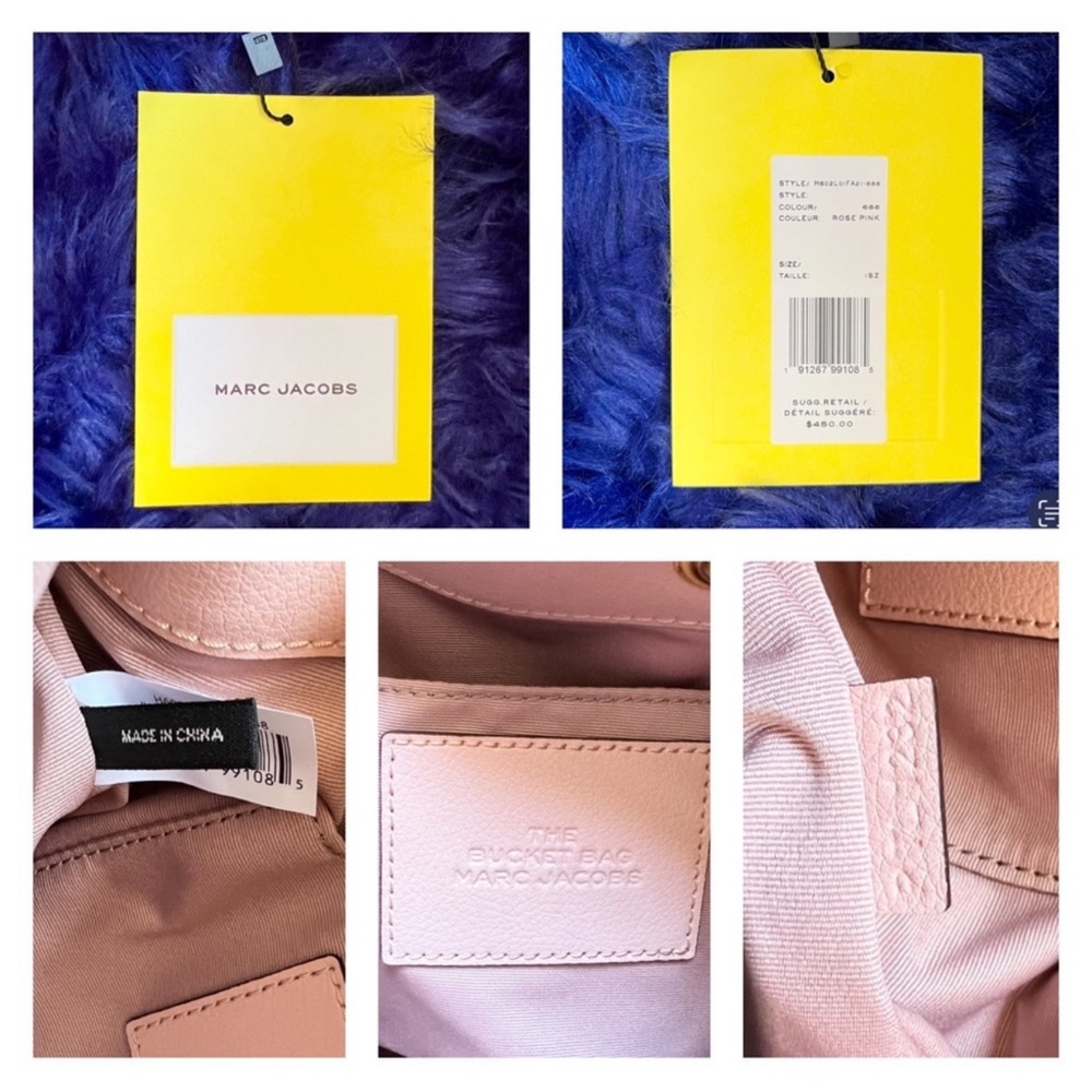 New! MARC JACOBS Crossbody Bucket Leather Bag in Rose Pink - Picture 12 of 12